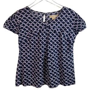 Michael Michael Kors Interlocking Rings Linen Blouse Top Size 10P